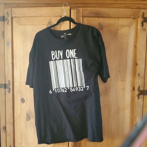 Barcode BUY ONE Graphic T-Shirt Black Funny Statement Tee Unisex - Picture 1 of 6